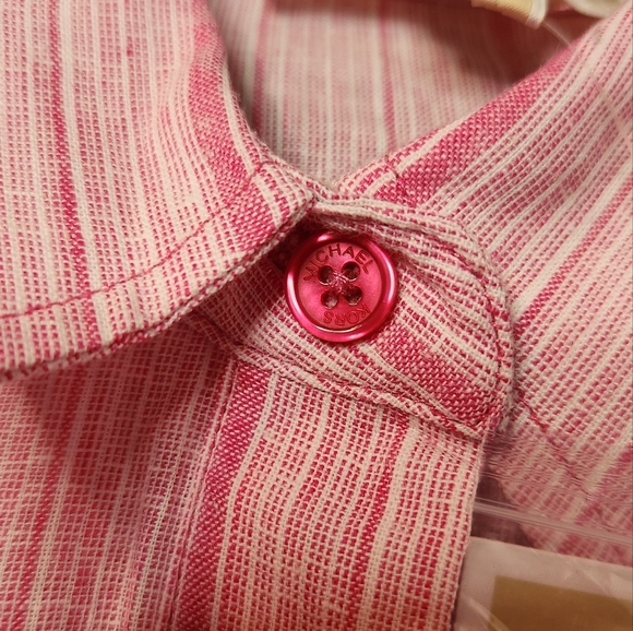 Michael Michael Kors Size XS NWT Long Sleeve Shirt Button Down Electric Pink - Picture 3 of 11